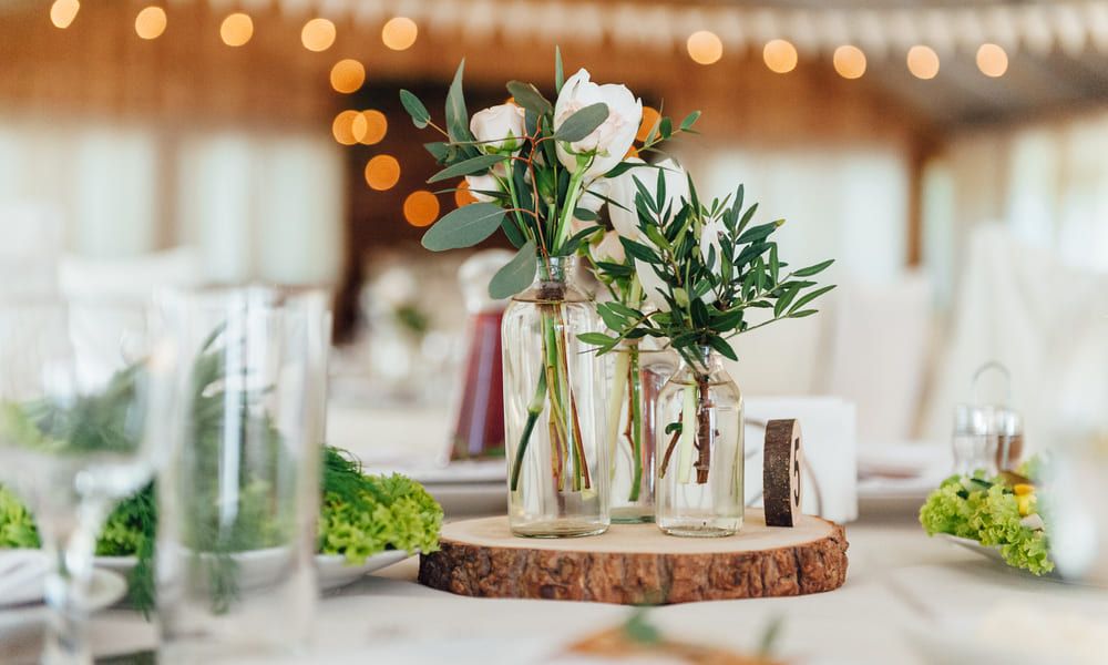 all white wedding decor