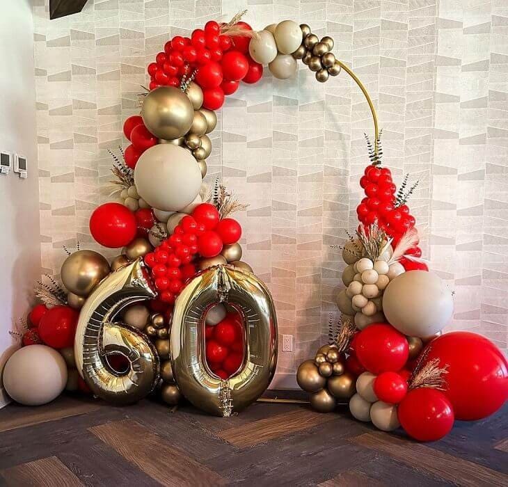 Balloon Arch on 60th Birthday