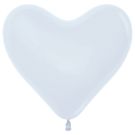 12" Fashion White Heart (50pcs) Sempertex Balloons