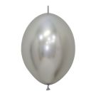 06" Reflex Silver Link-O-Loons (50pcs) Sempertex Balloons