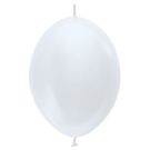 06" Satin White Link-O-Loons (50pcs) Sempertex Balloons