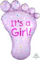 SuperShape It's a Girl Foot Balloon