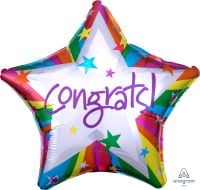 18" Star Rainbow Congrats Balloon