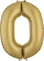 34" White Gold Number 0 - Oh Balloons!