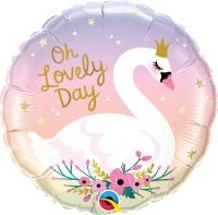 18" Oh Lovely Day Swan Balloon