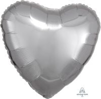 18" Metallic Silver Heart (non-packaged) Balloon