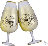 SuperShape New Years Toasting Glasses Balloon