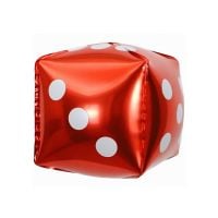 12" 3D Casino Dice Red Balloon