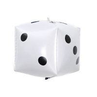 12" 3D Casino Dice White Balloon