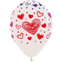 11" Hearts Crystal Clear (50pcs) Balloons