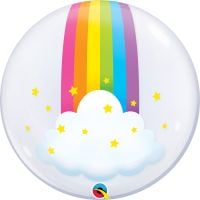 Deco Bubble 24" Rainbow Clouds Balloon