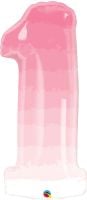 34" Pink Ombre Number 1 Balloon