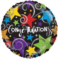 04" Congratulations Black Balloon