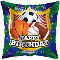 18" Happy Birthday Shield Sports Balloon