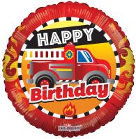 18" Birthday Fire Truck Balloon