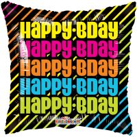 18" Many B-Days Neon Balloon