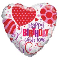 18" Happy Birthday With Love Balloon