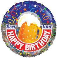 18" Happy Birthday Beer Birthday Balloon