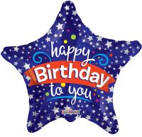 18" Happy Birthday To You Star Balloon