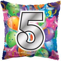 18" Number 5 Square Balloon