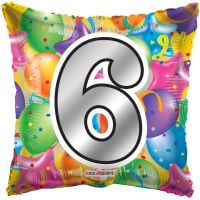 18" Number 6 Square Balloon