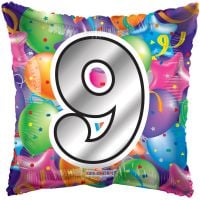 18" Number 9 Square Balloon