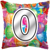18" Number 0 Square Balloon