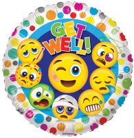 18" Get Well Smilies Balloon