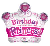 12" Birthday Princess Crown Shape Balloon