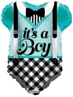 18" Blue Baby Clothes Shape Balloon