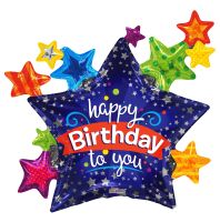 36" Happy Birthday Many Stars Balloon