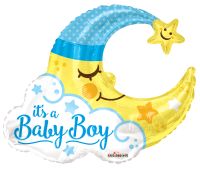 36" Baby Boy Moon Shape Balloon