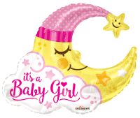 36" Baby Girl Moon Shape Balloon