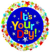 18" It's Your Day Small Stars Balloon