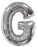 34" Silver Letter G Balloon