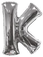 34" Silver Letter K Balloon