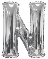 34" Silver Letter N Balloon