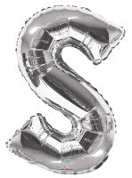 34" Silver Letter S Balloon