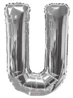34" Silver Letter U Balloon
