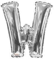 34" Silver Letter W Balloon