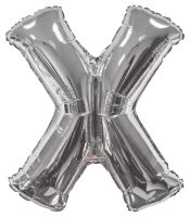 34" Silver Letter X Balloon