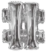 34" Silver Symbol # Hash Balloon