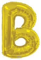 34" Gold Letter B Balloon