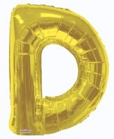 34" Gold Letter D Balloon