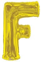 34" Gold Letter F Balloon