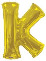 34" Gold Letter K Balloon