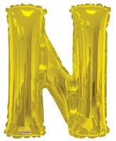 34" Gold Letter N Balloon