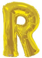 34" Gold Letter R Balloon