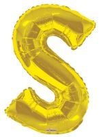34" Gold Letter S Balloon