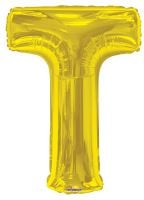 34" Gold Letter T Balloon
